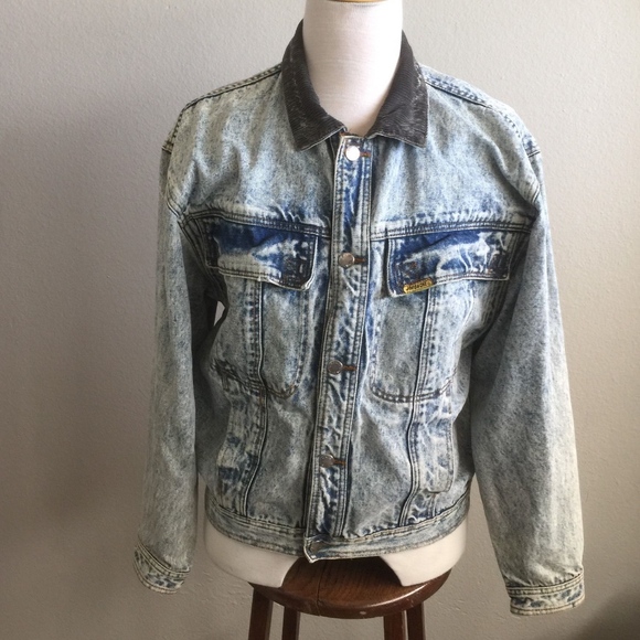 8s Jordache Mens Acid Wash Jean Jacket 
